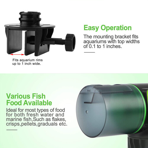 Automatic Fish Feeder Fish Food Dispenser Battery-Operated Auto Feeder 2