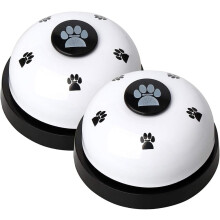 2 Pieces Pet Training Bells, Dog Doorbell Dog Bells (White)2Pcs-Pet Order Bell Ringing Dog Trainer-White + Black Button