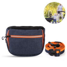 Dog Treat Pouch Bag For Training, Closing Portable Dogs Walking Bag-Blue