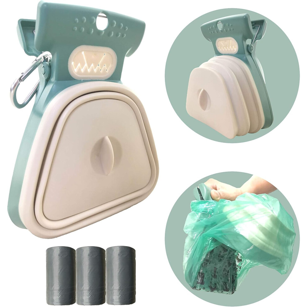 Portable Pooper Scooper Expandable Dog Pooper Scooper With Carabiner Large Size Pet Waste Cleaner