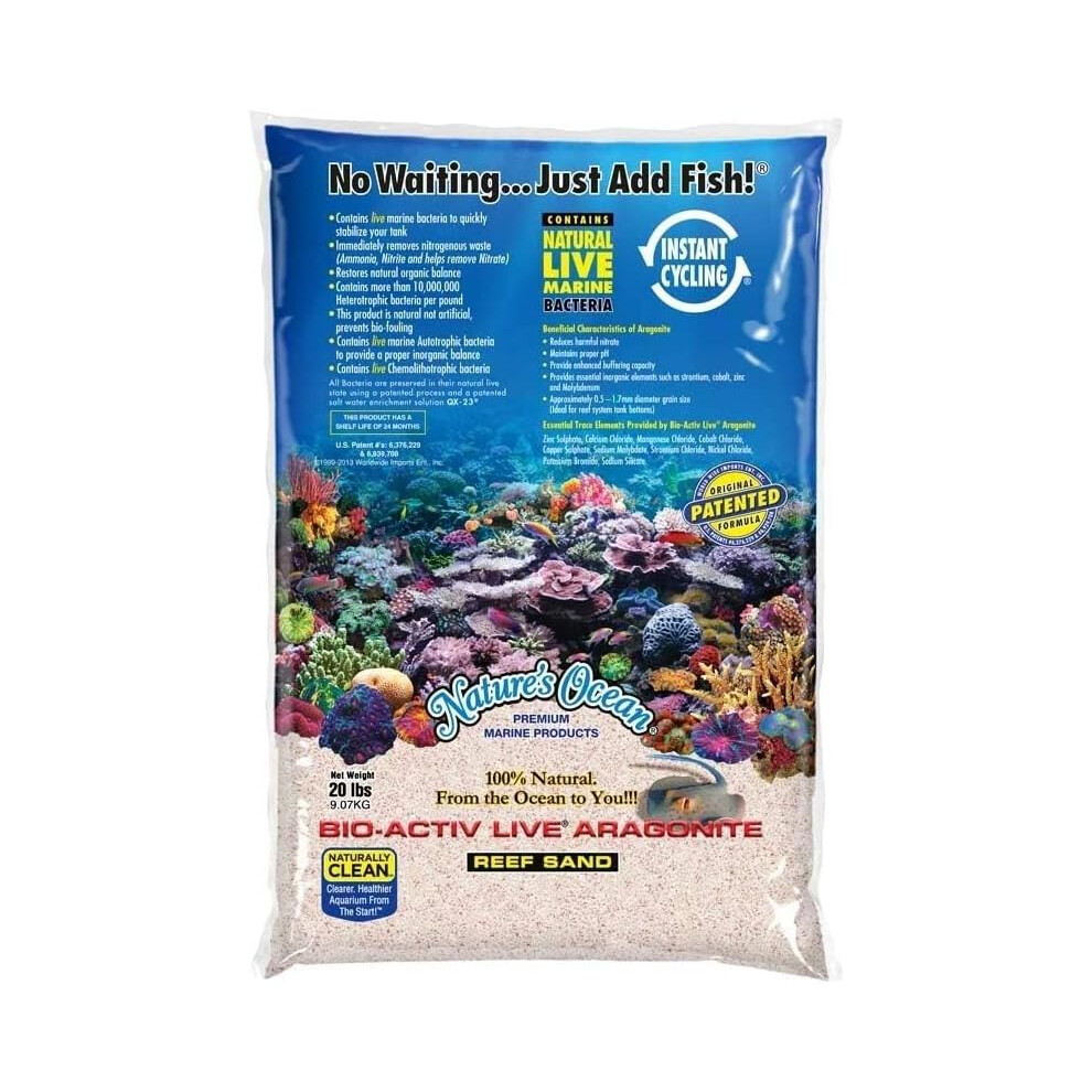 (10LB) NATURES OCEAN BIO ACTIV LIVE ARAGONITE REEF WHITE 10lb and 20lb