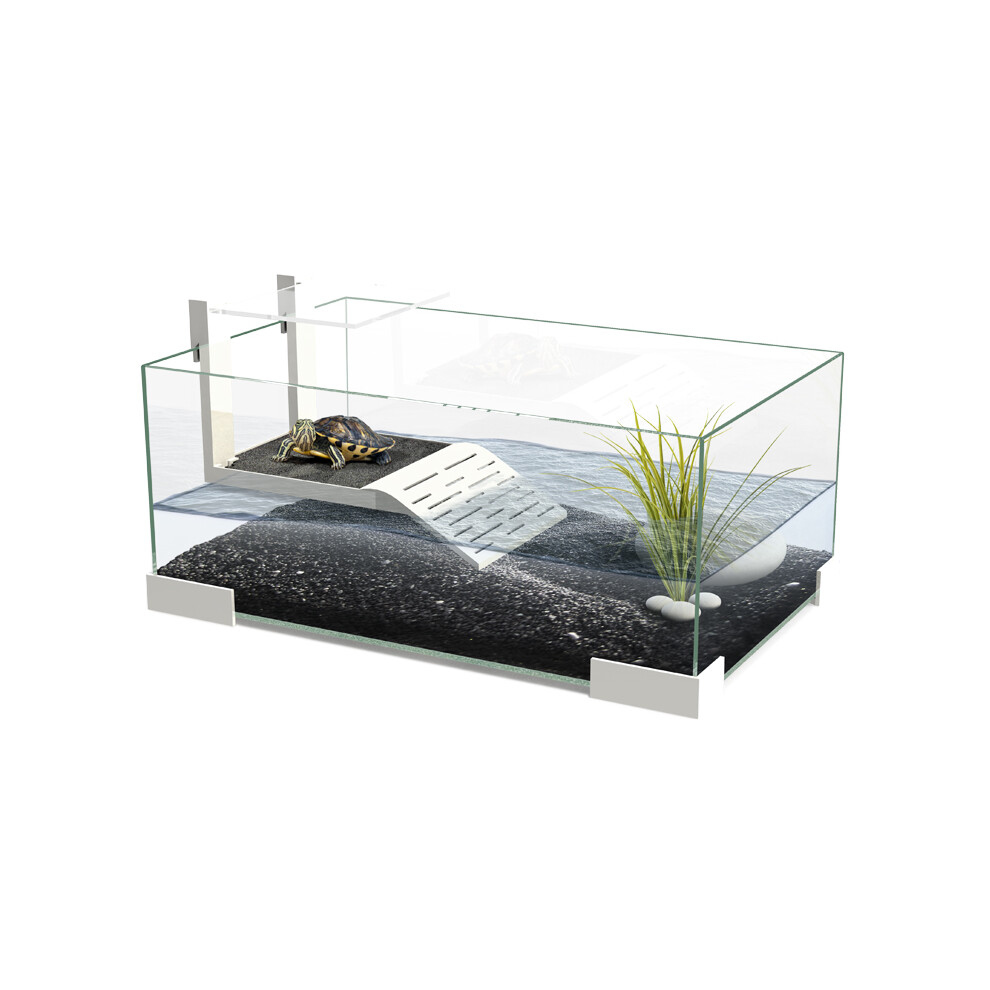 (Tartarium 40 - White) Ciano Tartariums 40 60 80 Turtle Tank Terrarium Aquarium Ramp Terrapin Stand