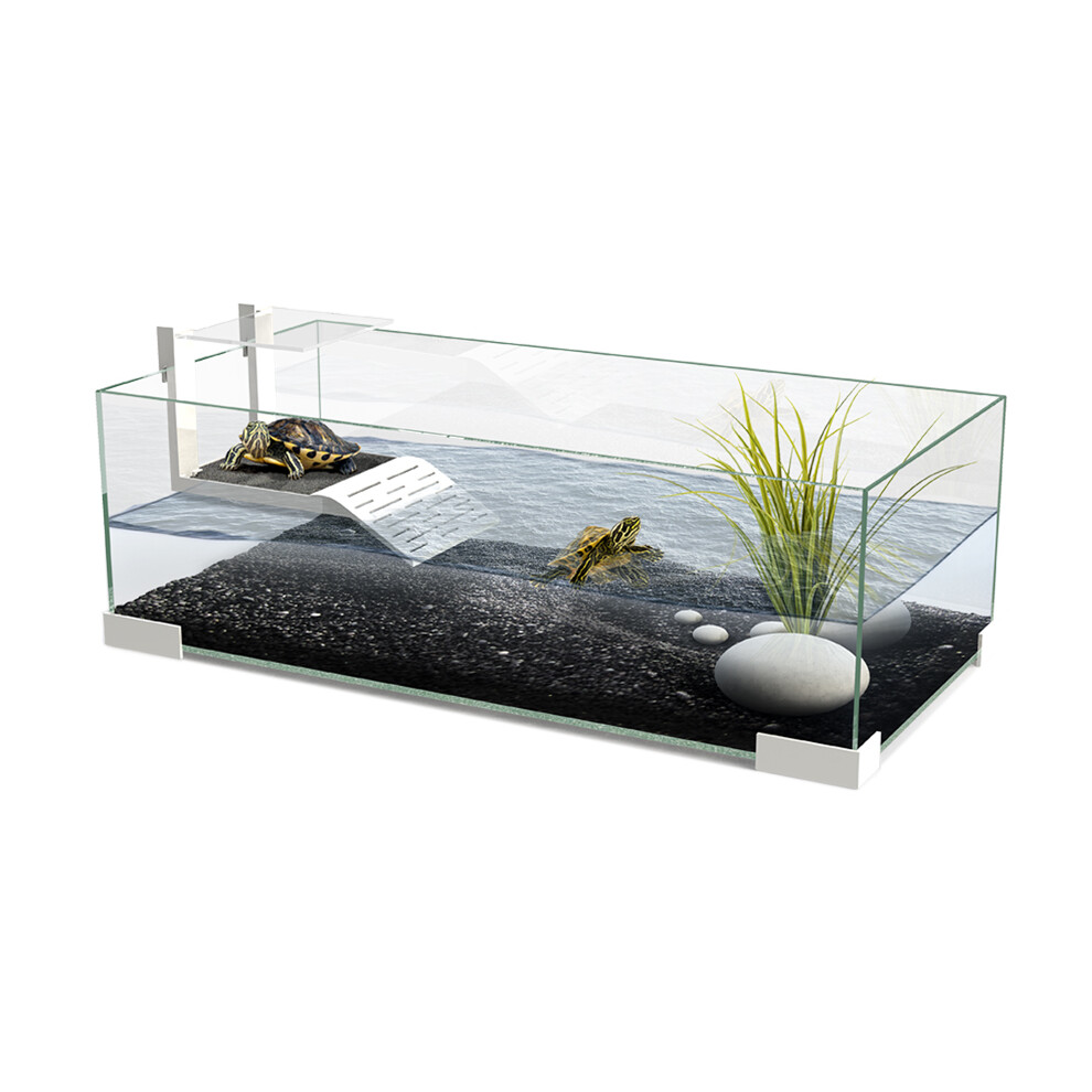 (Tartarium 60 - White) Ciano Tartariums 40 60 80 Turtle Tank Terrarium Aquarium Ramp Terrapin Stand