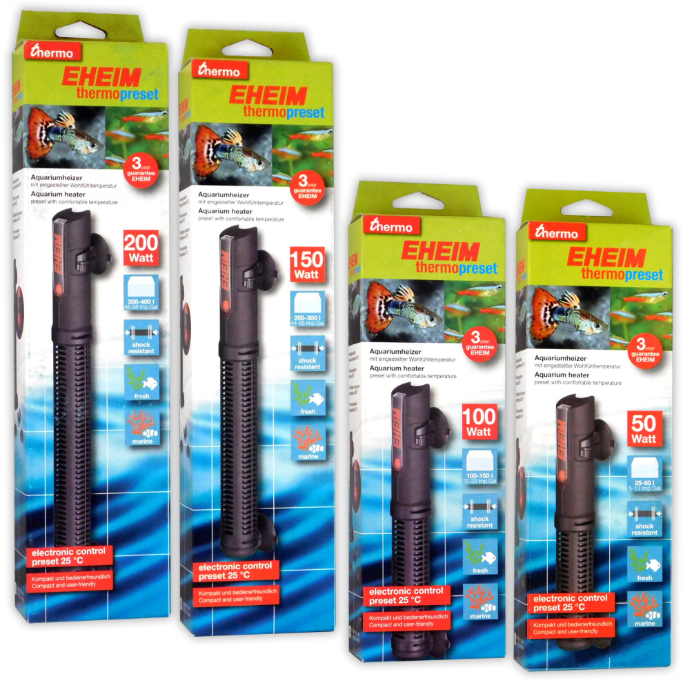 Eheim Thermopreset Heater 50W Preset to 25c Tropical Marine Aquarium Fish Tank