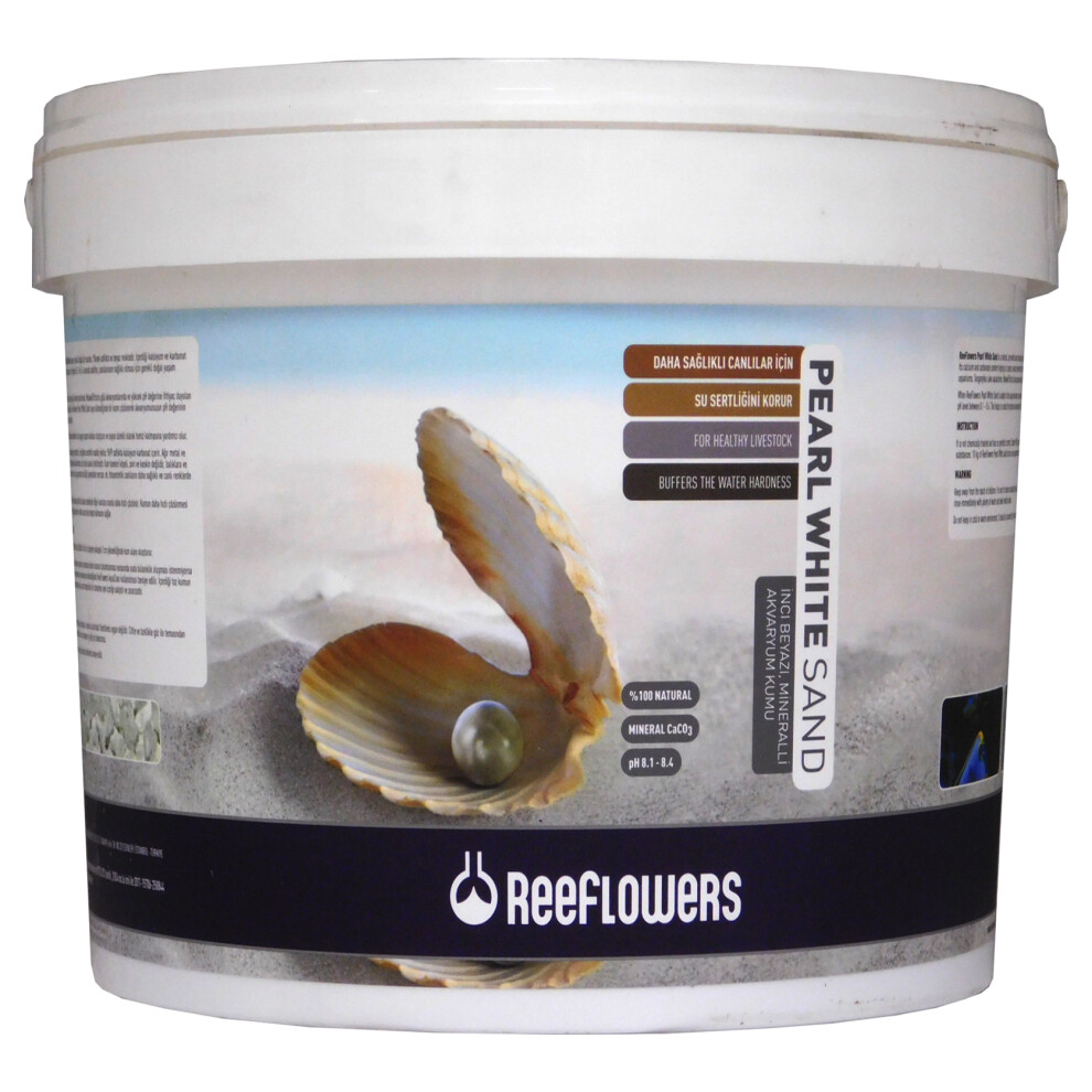 (25Kg, (1 - 1.5mm)) Reeflowers Pearl White Sand 7kg / 25kg Bucket Substrate Aquarium Fish Tank