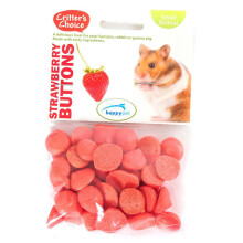 (Strawberry Buttons, 40g) Critter's Choice Small Animal Treats Fruit Veg Rabbit Guinea Pig Hamster Rat