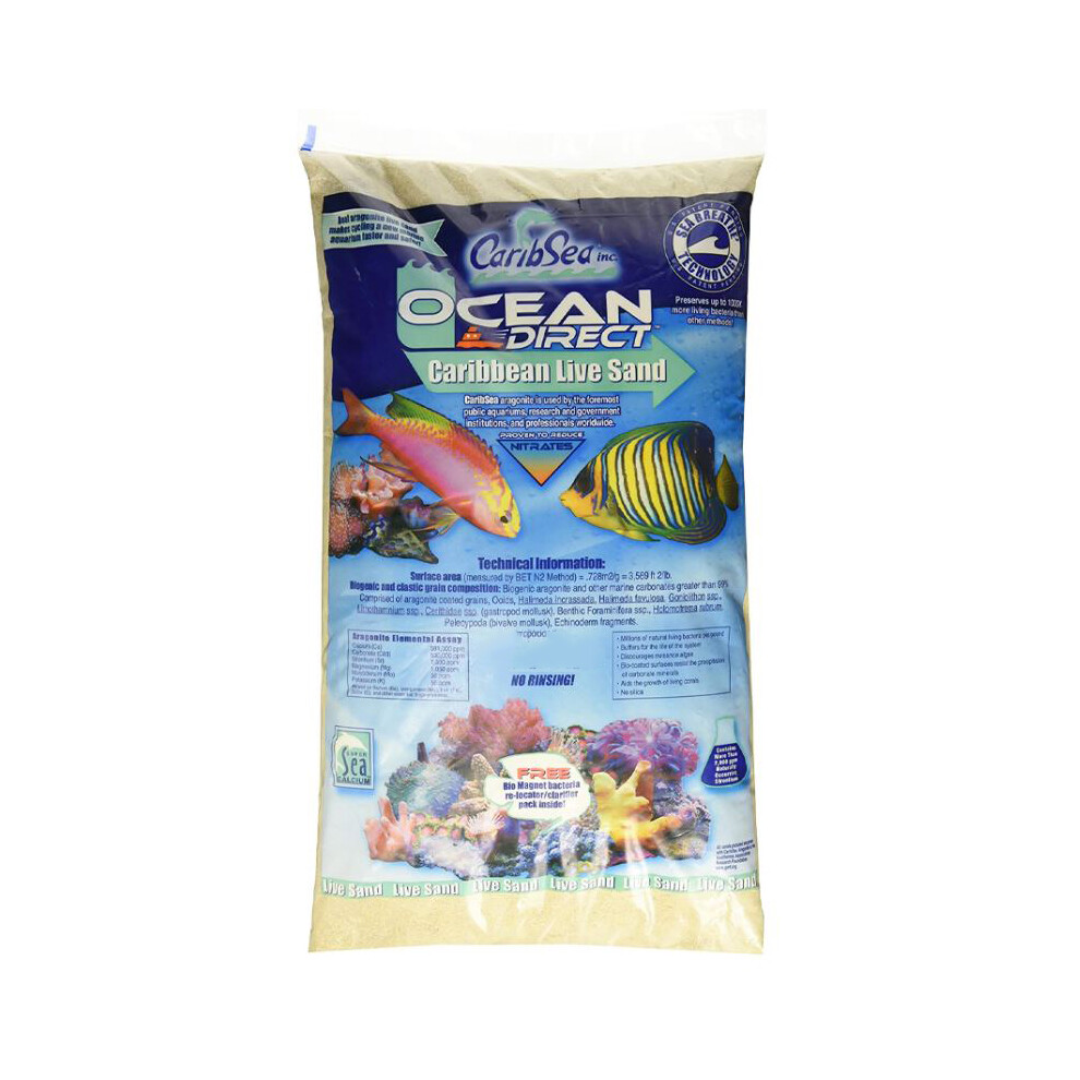 CaribSea Ocean Direct Natural Live Sand Coral Reef Aquarium Marine Fish Tank 40lb