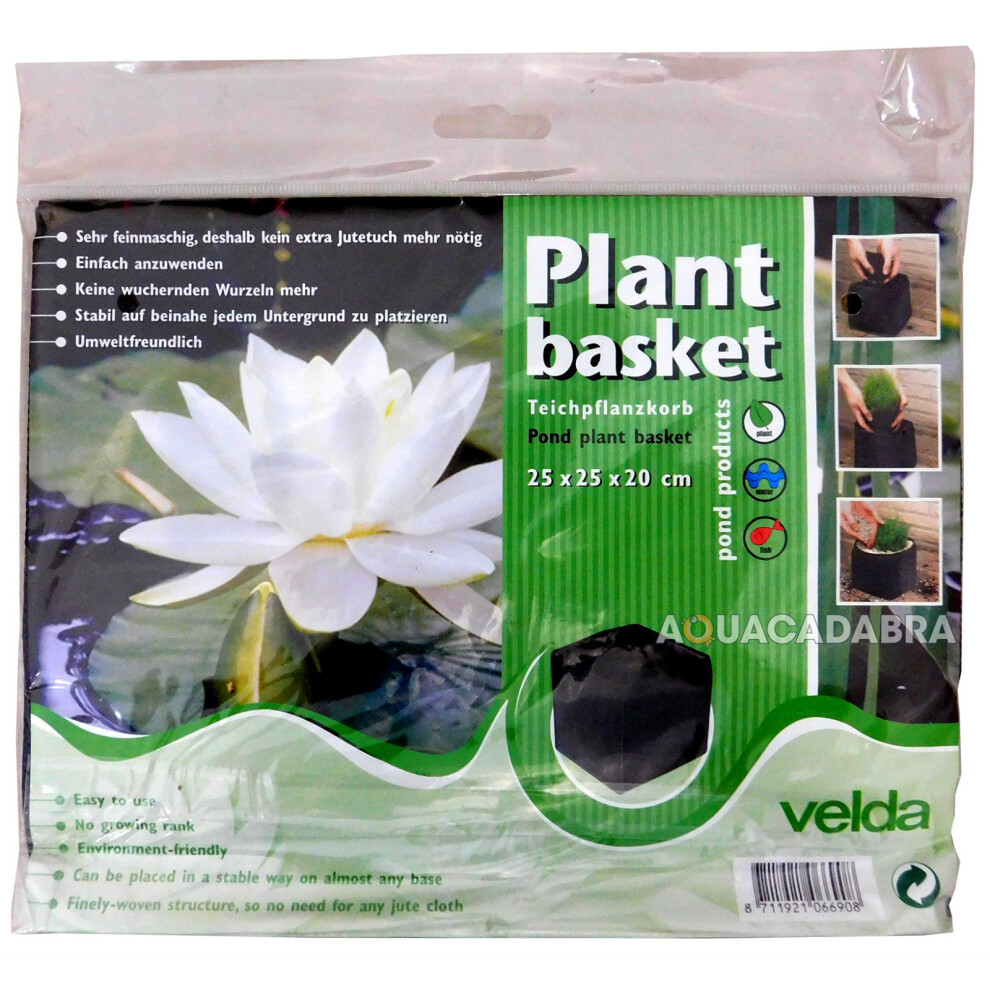 Velda (25 X 25 X 20Cm Square) Woven Flexible Plant Basket Round Square Garden Pond Water Feature Fish