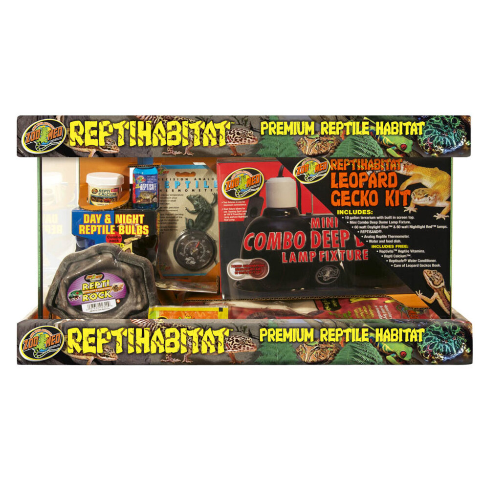Zoo Med Zoomed Leopard Gecko Kit Starter Premium Reptile Habitat Lizard Home Lighting