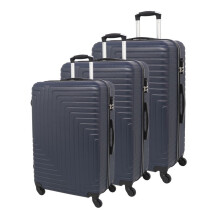 (Dark Blue) 3 Pcs Suitcase Set ABS Hard Shell 4 Wheel Trolley