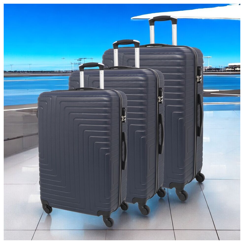 (Silver White) 3 Pcs Suitcase Set ABS Hard Shell 4 Wheel Trolley-image-OPC-PFCKJNW-NEW
