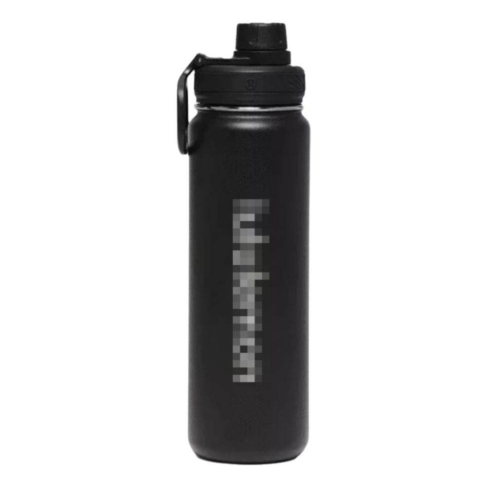 (Black) 710ml Lululemon Back To Life Water Bottle Sports Vacuum Cup Stainless Steel 24oz