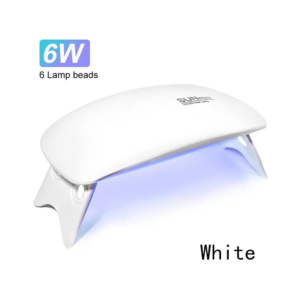 Pro Nail Nail System White (White) 6W Mini Nail Dryer Machine Manicure Lamp For Drying Polish Varnish