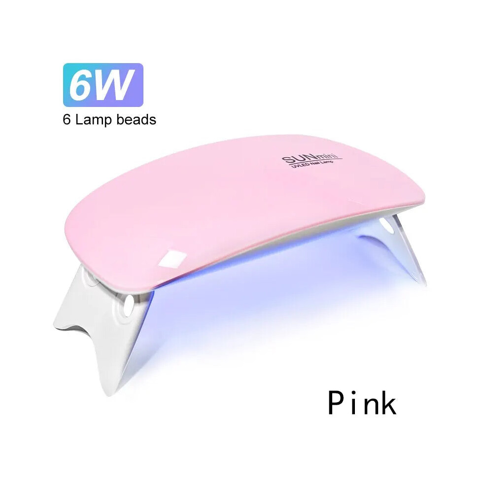 Pro Nail Nail System Pink (Pink) 6W Mini Nail Dryer Machine Manicure Lamp For Drying Polish Varnish
