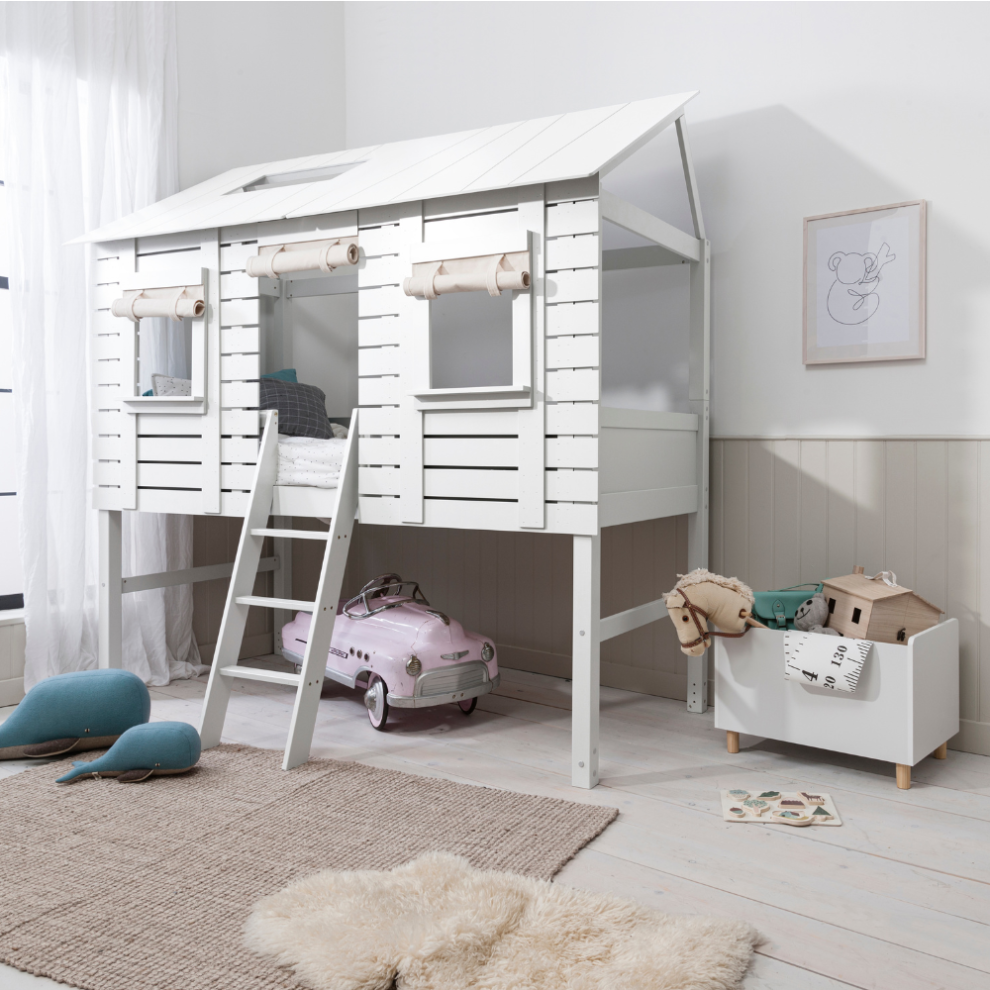 Christopher Treehouse Bed with Hans Windows in Classic White