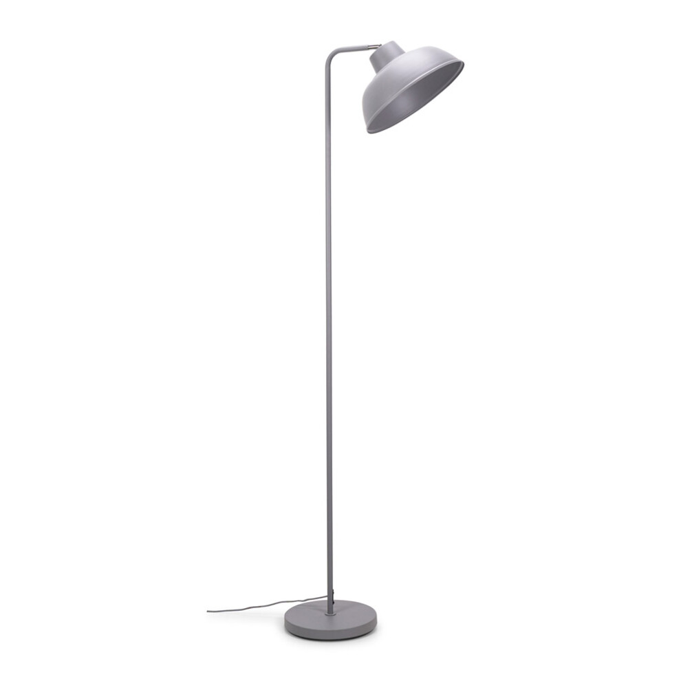 ValueLights Morris Stone Grey Retro Dome Metal Freestanding Floor Lamp