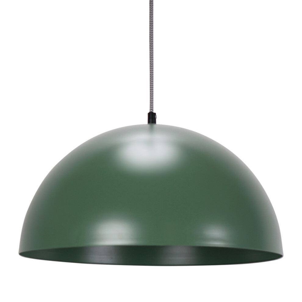 ValueLights Stassi Green Mushroom Dome Pendant Ceiling Light & Bulb