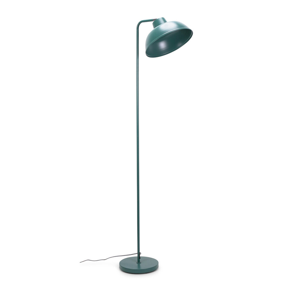 ValueLights Morris Teal Retro Dome Metal Floor Lamp with LED Bulb