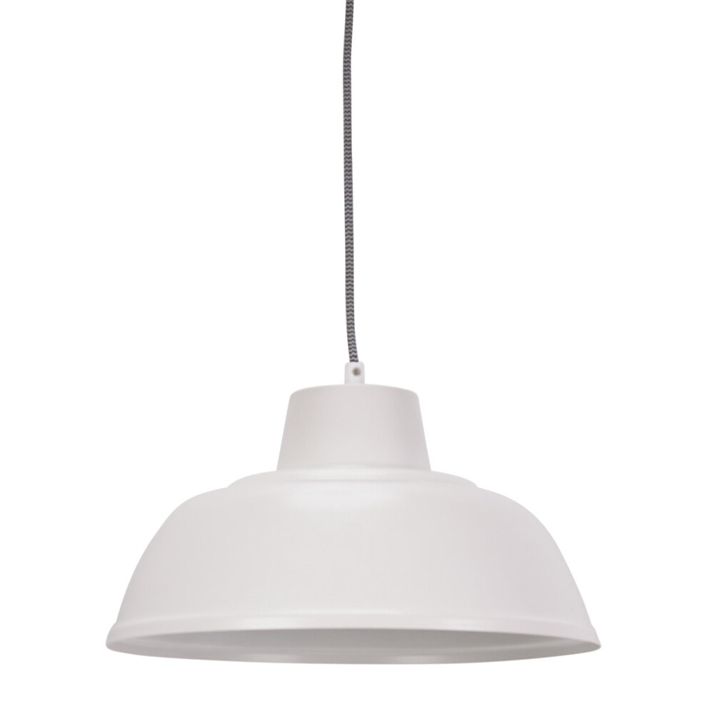 ValueLights Morris White Drop Pendant Ceiling Light with LED Bulb