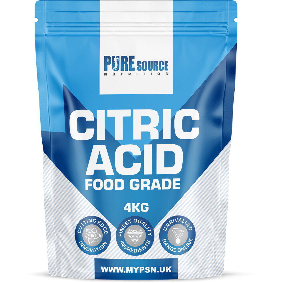 Pure Source Nutrition (4Kg) Citric Acid Powder Anhydrous Descale Home Brewing