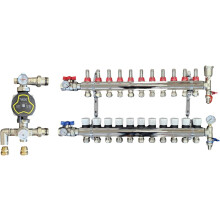 (11 PORT) Wärmer System  Underfloor Heating Manifold with 'A' Rated Auto Pump GPA25-6 III and Blending Valve Set