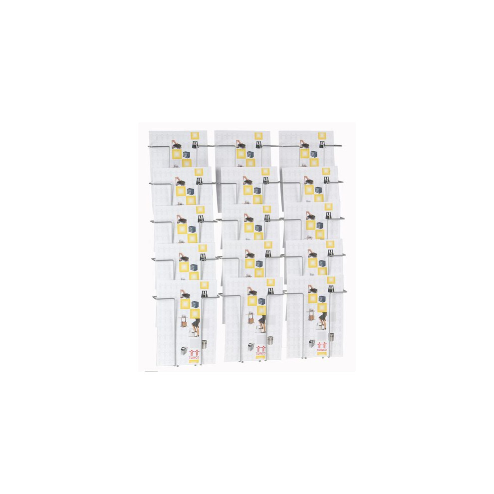 Twinco A4 15-Compartment Wall Mount Literature Holder - 78X71x7.5 Cm, 26 Mm Depth, Ideal For Leaflets, Catalogues & Brochures