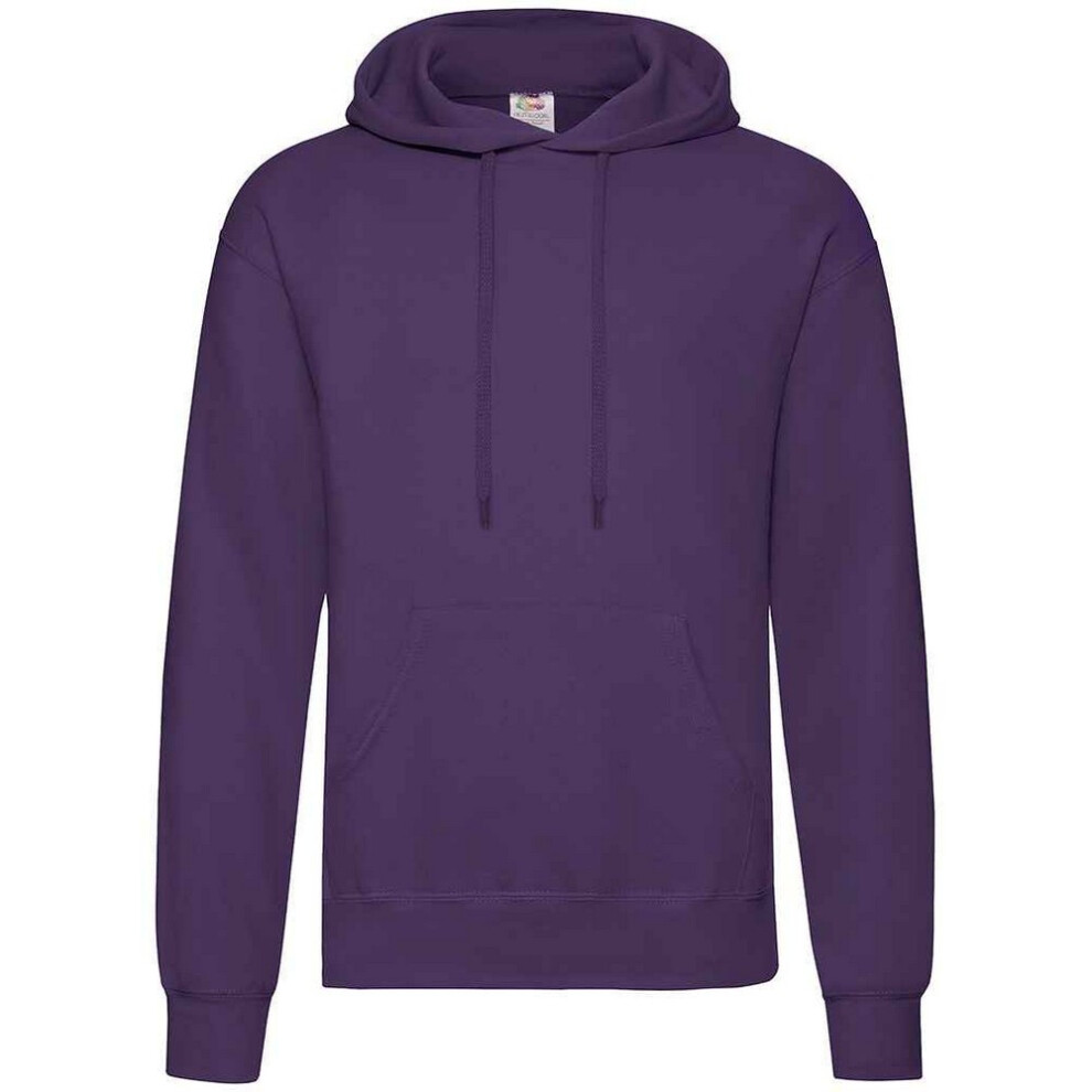 (S, Purple) Fruit of the Loom Adults Unisex Classic Hooded Sweatshirt