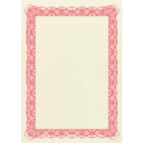 Computer Craft A4 Certificate Paper 90gsm Red Pack 30 1