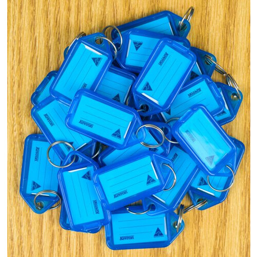 Kevron 56x30mm Keytags Blue Display Pack of 100 2