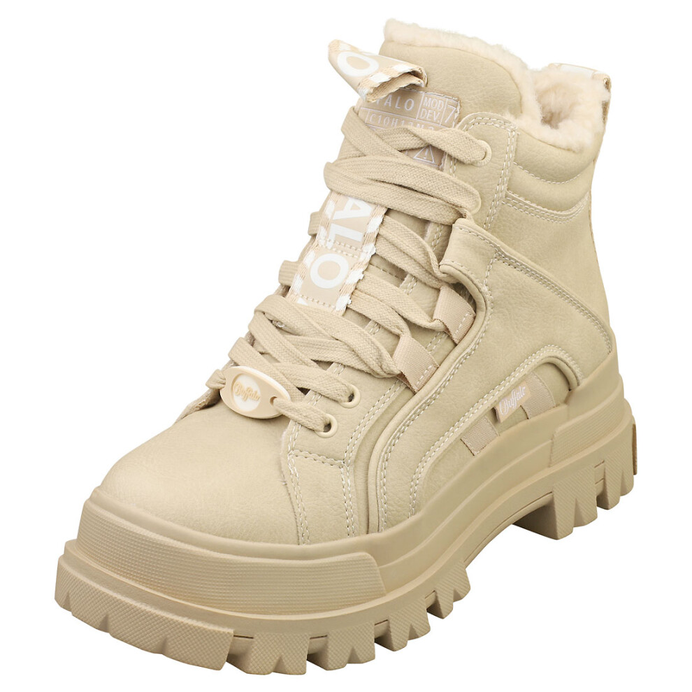(4) Buffalo Aspha Nc Mid Warm Vegan Womens Fashion Boots in Beige
