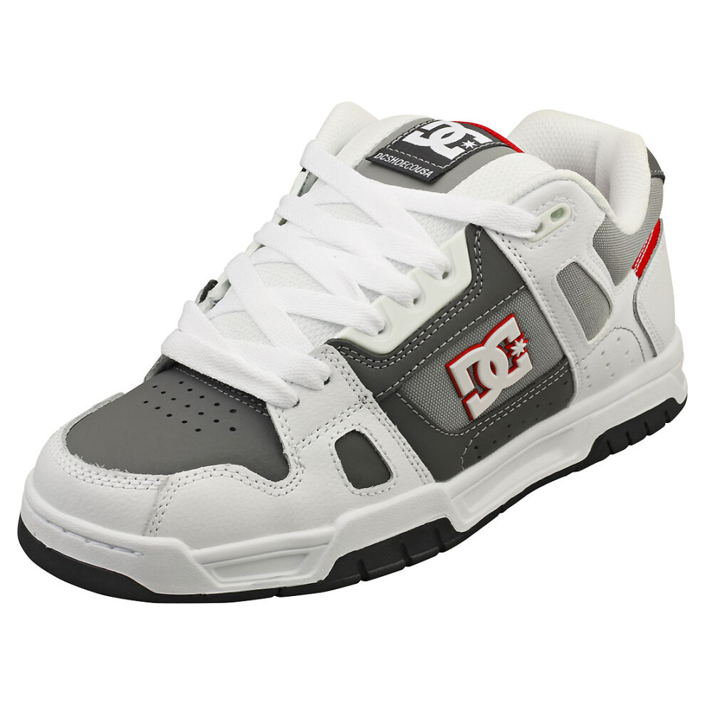 (12) DC Shoes Stag Mens Skate Trainers in White Grey