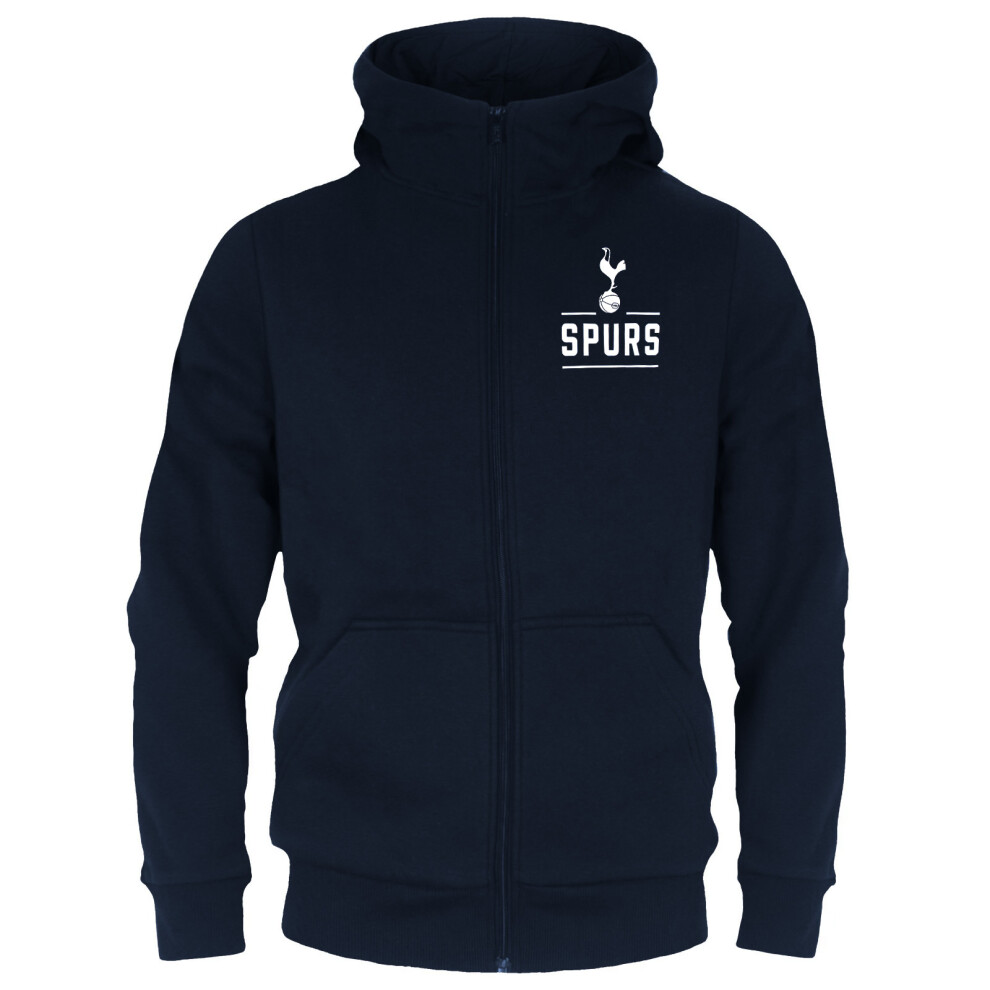 (Navy Blue, 12-13 Years) Tottenham Hotspur FC Official Football Gift Boys Fleece Zip Hoody