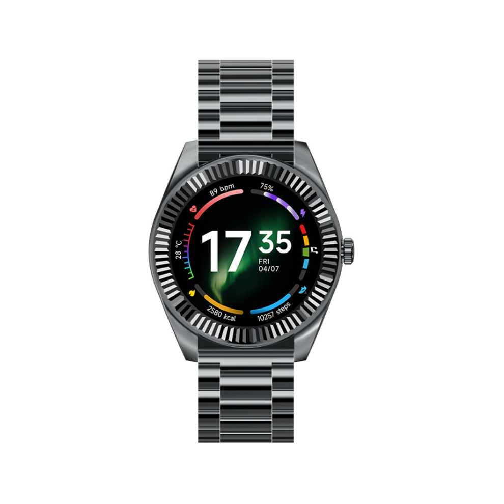 Chronus Smartwatch With 1.19” Amoled Display, Bluetooth Calling, Fashionable Design, And Sports Tracking(Black) Black 6976918004895