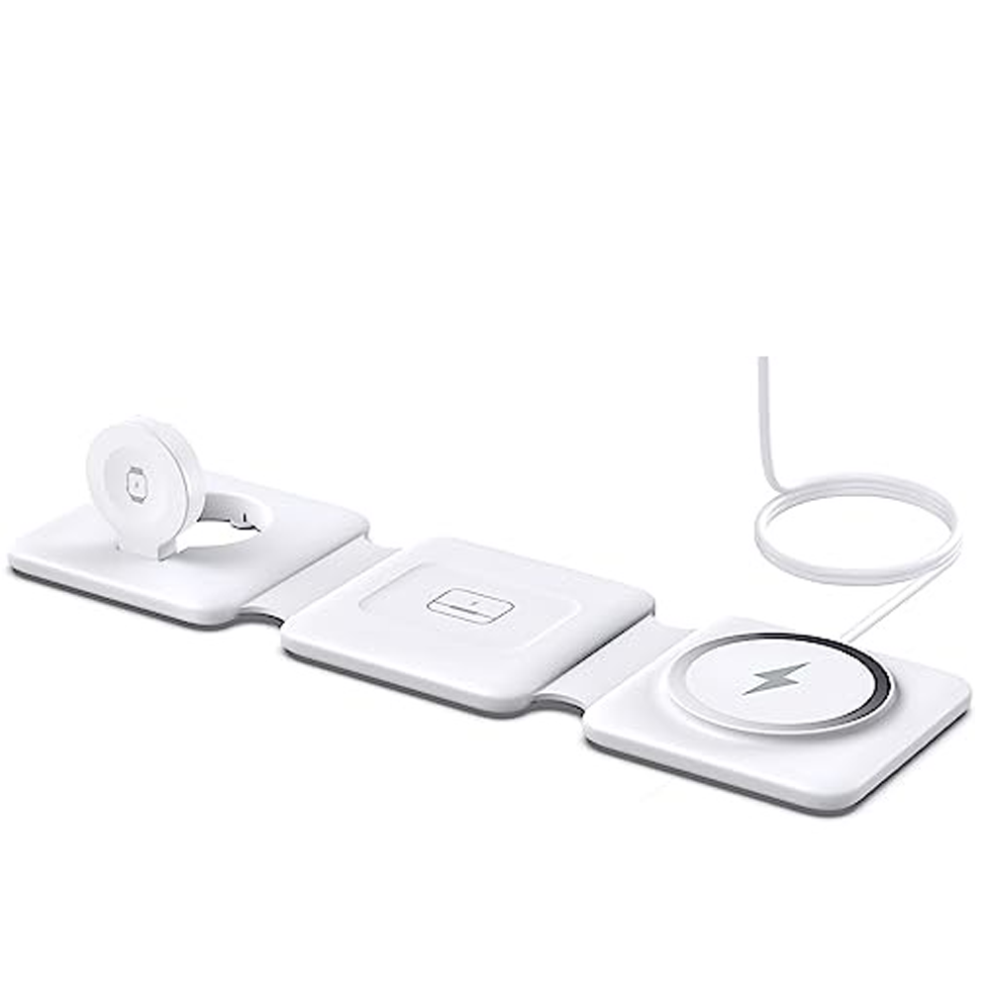 Chronus Mag-Safe Charging Station For Iphone Wireless Charger - 3 In 1 Foldable Wireless Charger For Iphone 15-12 Pro Max Plus,Iwatch And Air 6976918006394