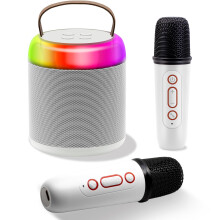 Najnovší prenosný ručný reproduktor Bluetooth na karaoke s 2 bezdrôtovými mikrofónmi pre deti, dospelých, darčeky k narodeninám