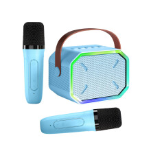 Karaoke stroj pre deti a dospelých Mini prenosný Bluetooth reproduktor s 2 bezdrôtovými mikrofónmi, LED svetlá na TV Home Party