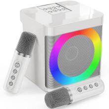 Karaoke stroj pre dospelých/deti 3000mAh Karaoke reproduktor s 2 bezdrôtovými mikrofónmi Prenosný Bluetooth HD zvukový systém