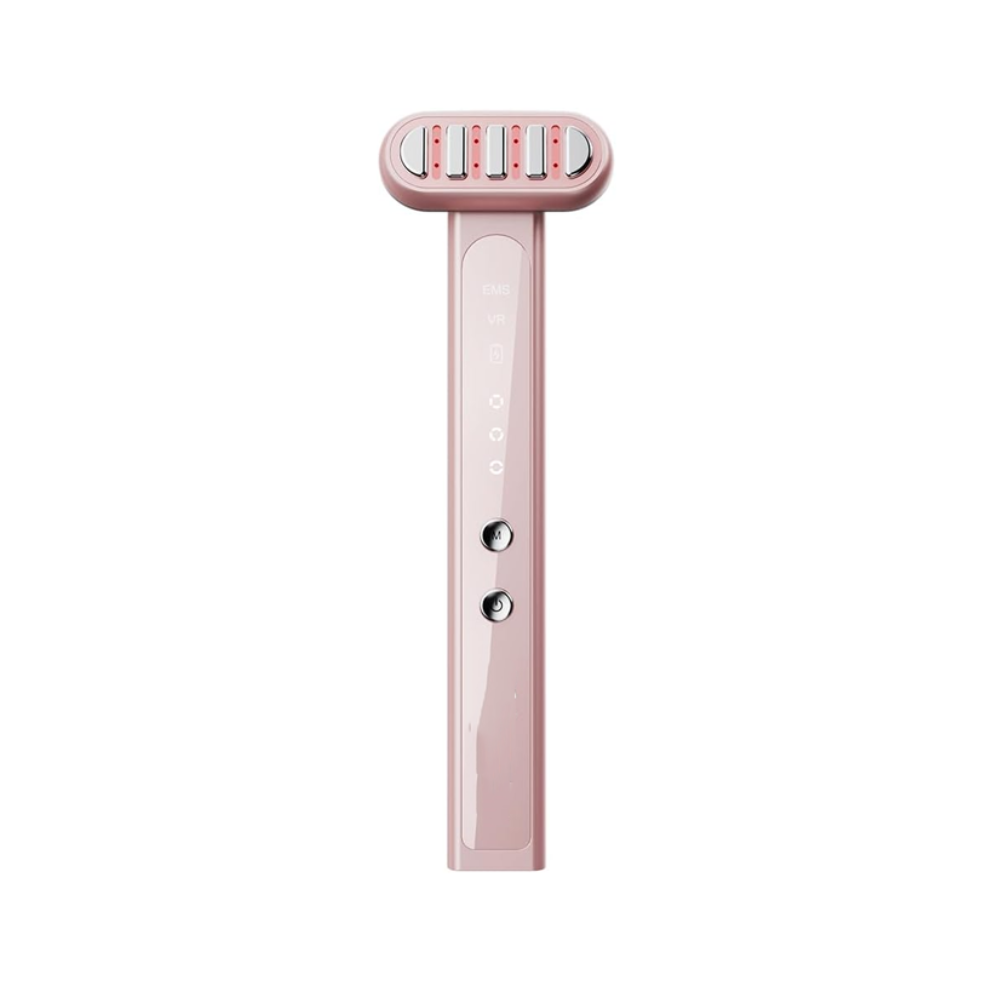 Chronus Red/Light/Dark 4-In-1 Therapy Wand-Facial & Neck Massager For Wrinkles, Spots, Ness, And Skin Texture(Pink)