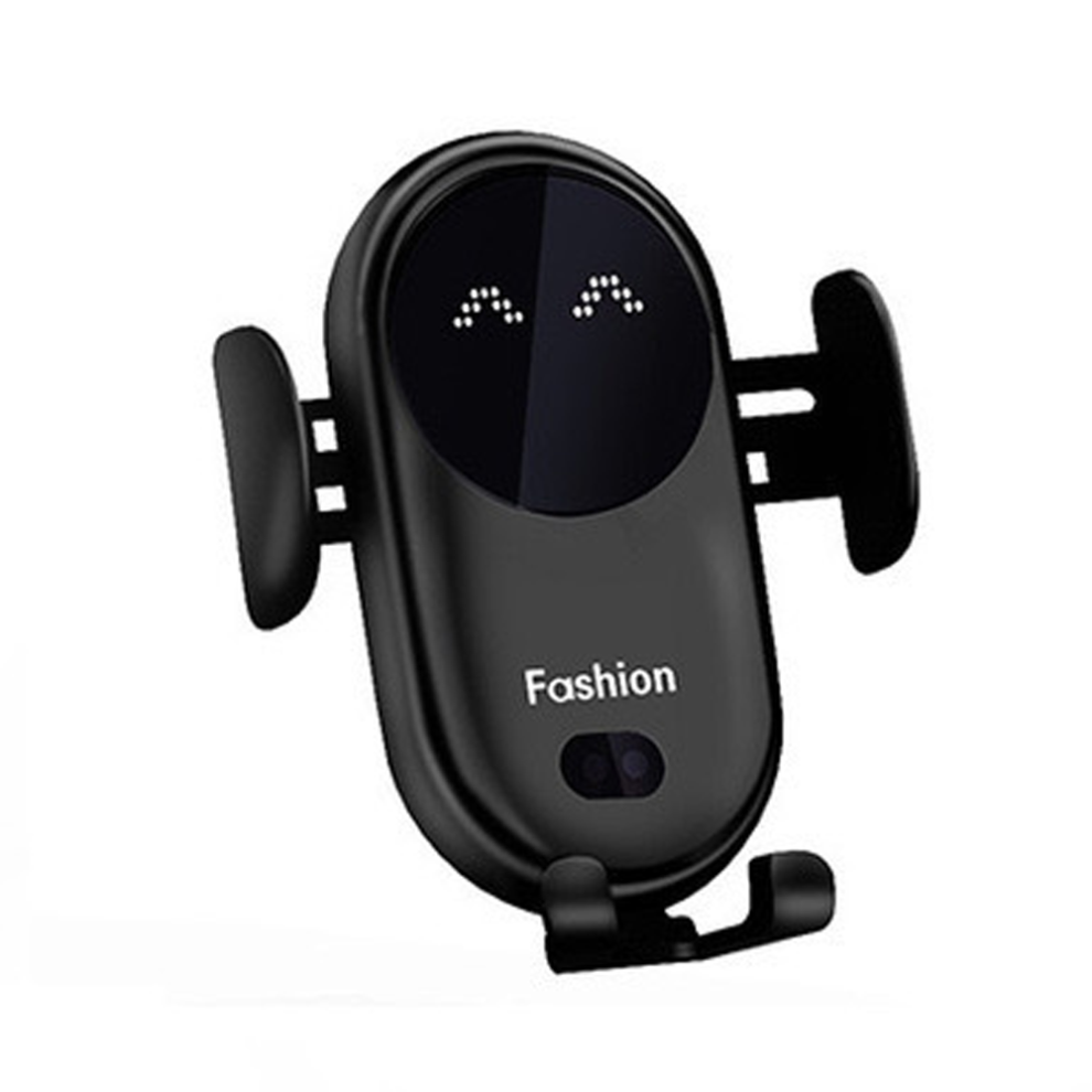 Chronus Smartphone Holder, In-Car Qi Wireless Charger, 360 Degree Rotation Mobile Phone Holder, Car Smartphone Holder, Automatic Opening(Black) Black 6976918005298