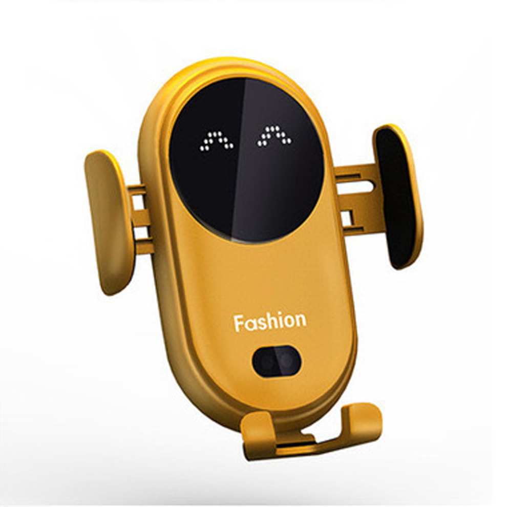 Chronus Smartphone Holder, In-Car Qi Wireless Charger, 360 Degree Rotation Mobile Phone Holder, Car Smartphone Holder, Automatic Opening(Yellow) Yellow 6976918005328