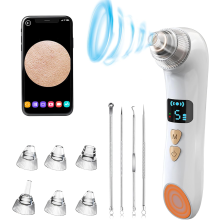 Chronus Blackhead Remover Vacuum Cleaner with LED Display, 3 Heat Modes, 5 Suction Levels, USB Rechargeable, Suitable for Women and Men(white)