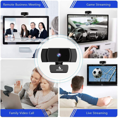Webcam com Microfone Foco Automático Webcam de Laptop Câmera de Computador Webcam Usb Hd 1080P Compatível com Zoom/Skype/Teams/Webex 2