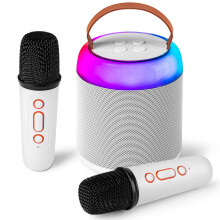 Mini karaoke stroj s 2 bezdrôtovými mikrofónmi pre deti a dospelých Prenosná hračka s Bluetooth reproduktorom pre dievčatá a chlapcov
