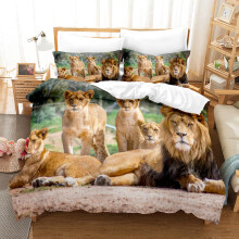 (Style 15, Double(200X200CM/3PCS)) Lion Kids Bedding Single Double King Duvet Cover