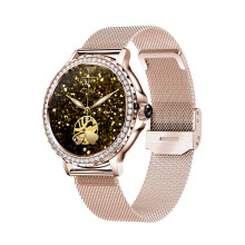 (Rose Gold) Smart Watch Women IP68 Waterproof Heart Rate Monitor Blood Pressure Sports Bracelet Ladies Smartwatch for Android iOS