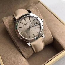 BURBERRY BU9107 WOMEN'S WATCH BEIGE STRAP BEIGE DIAL SILVER CASE