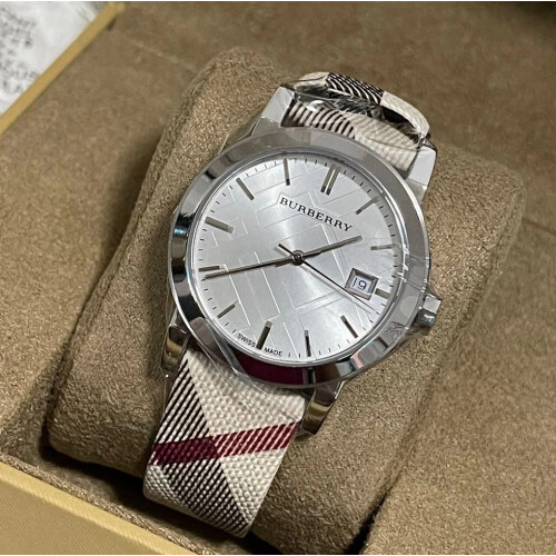 Burberry BURBERRY BU9113 WOMEN'S WATCH MULTICOLOR STRAP SILVER DIAL SILVER CASE