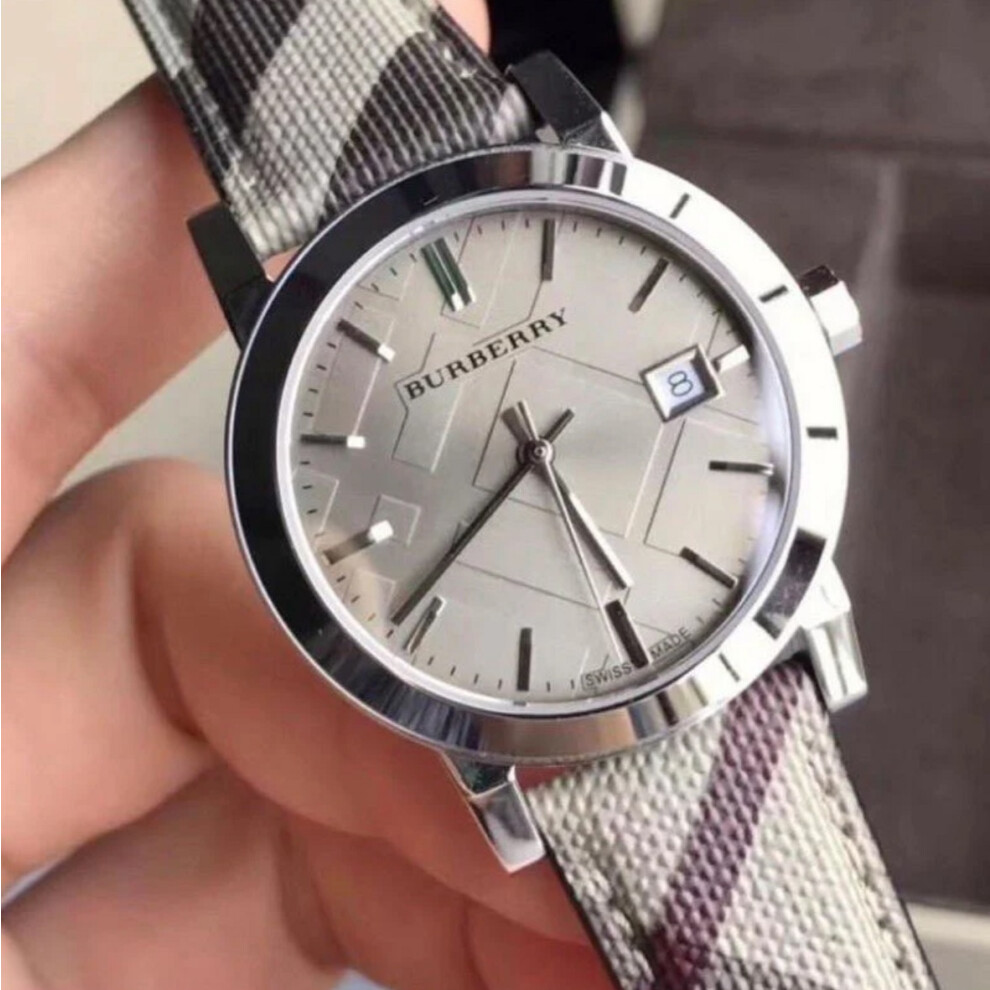 BURBERRY BU9118 WOMEN'S WATCH BROWN STRAP BROWN DIAL SILVER CASE