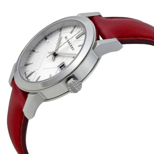 Burberry BURBERRY BU9129 WOMEN'S WATCH RED STRAP SILVER DIAL SILVER CASE 2