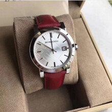 BURBERRY BU9129 WOMEN'S WATCH RED STRAP SILVER DIAL SILVER CASE